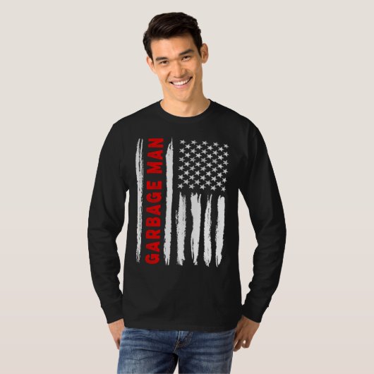 T-shirt American Flag Garbage Man US USA Flag (Devant entier)