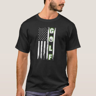 T-shirt American Flag Golf Fun Golf Pour Hommes Et Femmes
