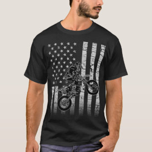 T-shirt American Flag Graphic Motocross Dirt Bike