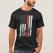 T-shirt American Flag Grilling Tools Joyeux Père Day (Devant)