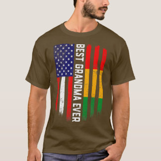 T-shirt American Flag & Guinea Flag Best Grandma Ever