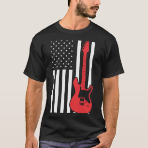T-shirt American Flag Guitare Papa Guitare Et Lecteur De B