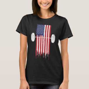 T-shirt American Flag Gym and Fitness Weight Lifting
