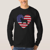T-shirt American Flag Heart Border Collie Dog 4 juillet (Devant)