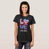 T-shirt American Flag Heart Fireworks Love Social Worker 4 (Devant entier)
