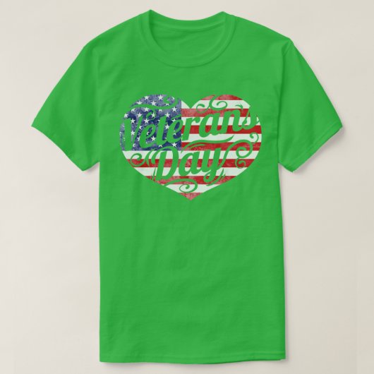 T-shirt American Flag Heart for Veterans Day 1 (Design devant)