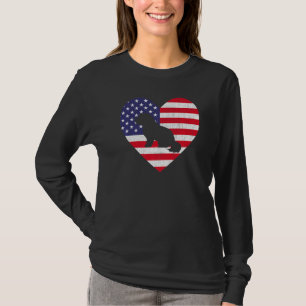 T-shirt American Flag Heart Maltese Chien 4 juillet Usa Pa