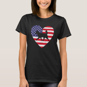T-shirt American Flag Heart Siberian Husky Dog 4 juillet