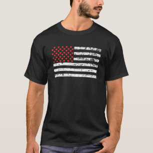 T-shirt American Flag Hearts Valentines Day Patriotic V Da