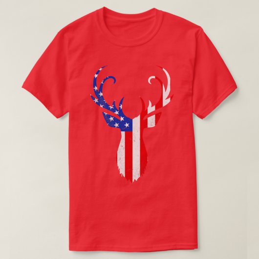 T-shirt American Flag Hunter Deer 4 juillet (Design devant)