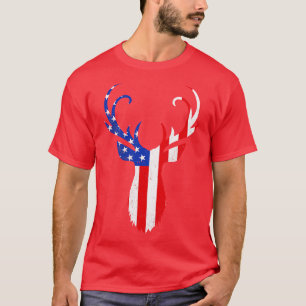 T-shirt American Flag Hunter Deer 4 juillet