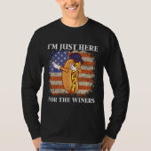 T-shirt American Flag I'm Just Here For The Wieners Dabbin (Devant)
