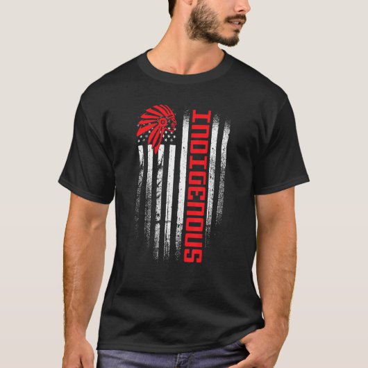 T-shirt American Flag Indigenous Peoples Day Native Americ (Devant)