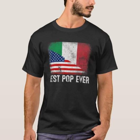 T-shirt American Flag & Italy Drapeau meilleur Pop Ever Fa (Devant)