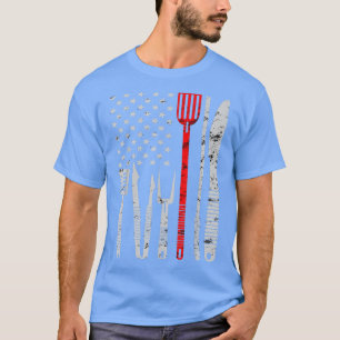 T-shirt American Flag Knives Chef Cuisine culinaire école