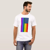 T-shirt American Flag LGBT Pride Rainbow Tee (Devant entier)