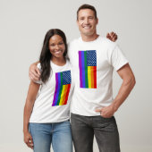 T-shirt American Flag LGBT Pride Rainbow Tee (Unisexe)