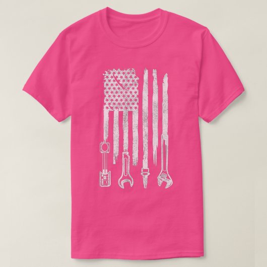 T-shirt American Flag Mechanic Tools Car Fixing Essentials (Design devant)