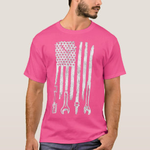 T-shirt American Flag Mechanic Tools Car Fixing Essentials