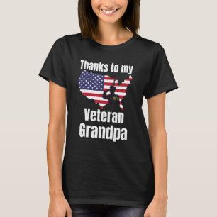 T-shirt American Flag Merci grand-père Veterans Day Patrio