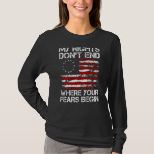 T-shirt American Flag Mes droits ne s'arrêtent pas là où v