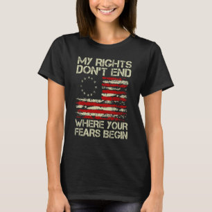 T-shirt American Flag Mes droits ne s'arrêtent pas là où v