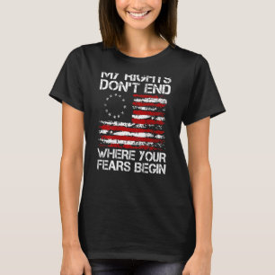 T-shirt American Flag Mes droits ne s'arrêtent pas là où v