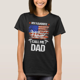 T-shirt American Flag Mon infirmière préférée m'appelle Pa