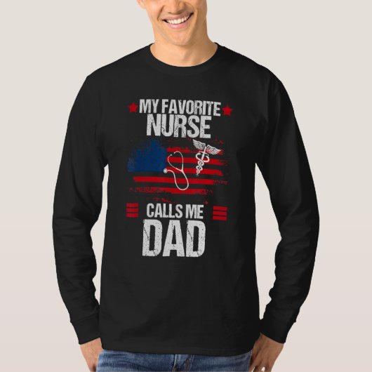 T-shirt American Flag Mon infirmière préférée m'appelle Pa (Devant)