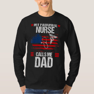 T-shirt American Flag Mon infirmière préférée m'appelle Pa