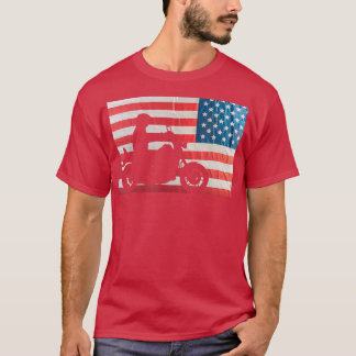 T-shirt American Flag Motorcycle Biker162