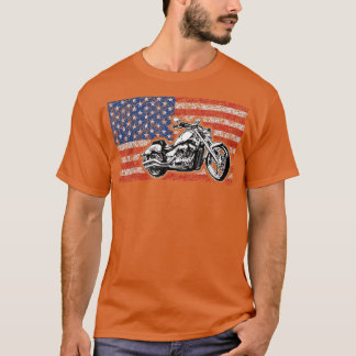 T-shirt American Flag Motorcycle Biker 167