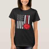 T-shirt American Flag Notes musicales Banjo (Devant)