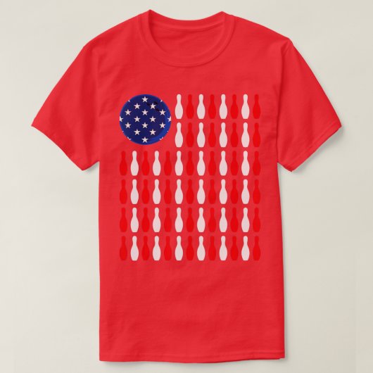 T-shirt American Flag Patriotic Bowler Bowling (Design devant)