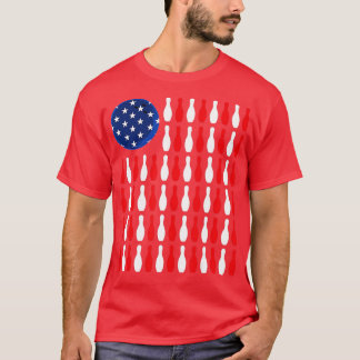 T-shirt American Flag Patriotic Bowler Bowling