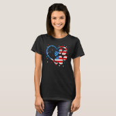 T-shirt American Flag Patriotic Dog & Cat Paw Print 4th Of (Devant entier)