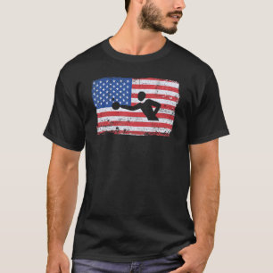 T-shirt American Flag Patriotique American Ping Pong Table