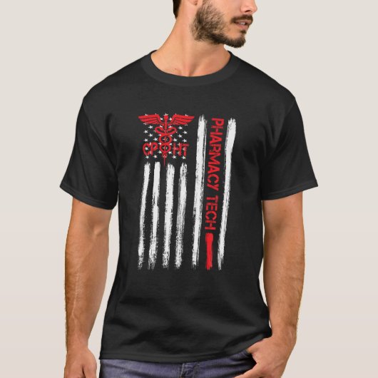 T-shirt American Flag Pharmacy Technician CPhT Tech Pharma (Devant)