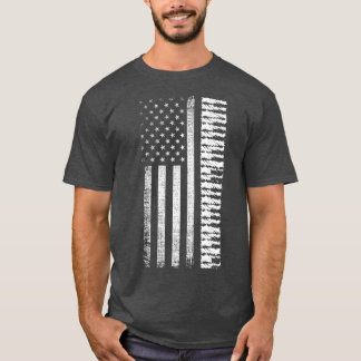 T-shirt American Flag Piano Keys Pianist Player Musique