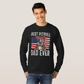 T-shirt American Flag Pitbull Dad Dog Fathers Day (Devant entier)