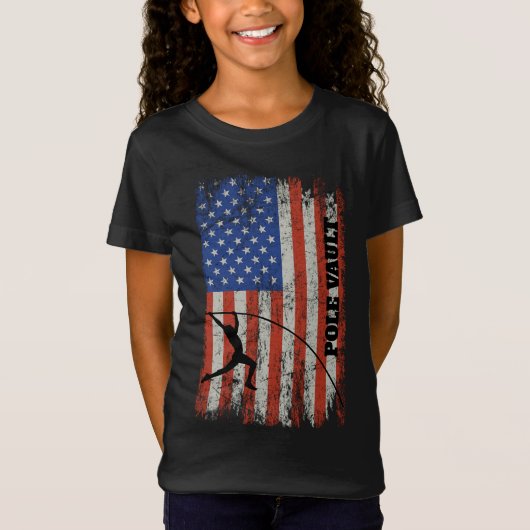 T-Shirt American Flag Pole Vault - Pole de look en détress (Devant)