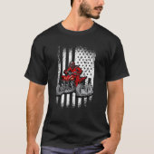T-shirt American Flag Quad Riding Four Wheeler (Devant)