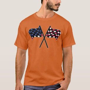 T-shirt American Flag Racing Race USA Family Matching Pit