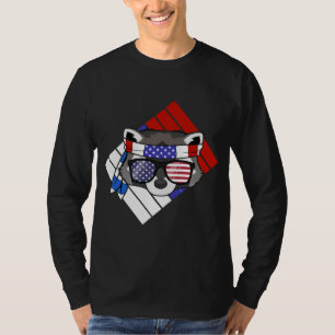 T-shirt American Flag Racoon Juillet 4th Gift