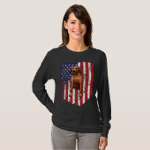 T-shirt American Flag Redbone Coonhound 4th Of July USA (Devant entier)