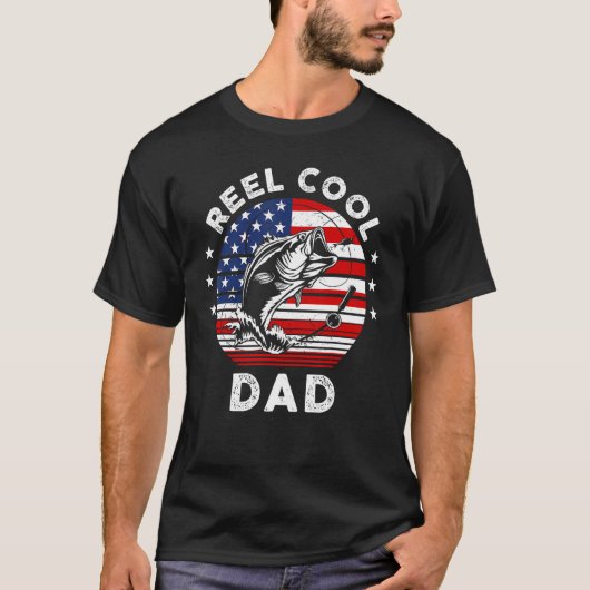T-shirt American Flag Reel Cool Dad Papa Pop Pop Grandpa F (Devant)