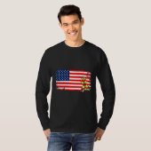 T-shirt American Flag Ribbon Autisme Mois Ruban Puzzle Di (Devant entier)