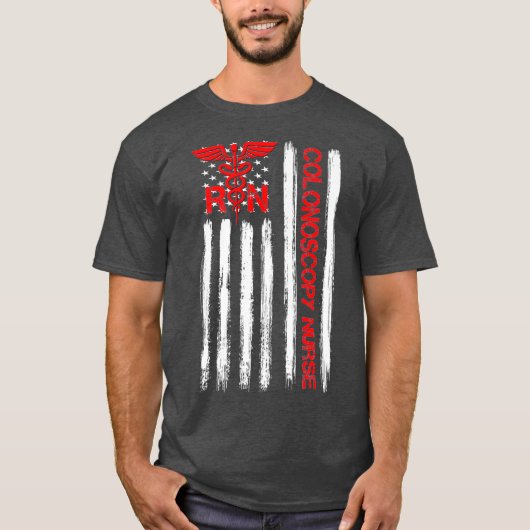 T-shirt American Flag RN Colonoscopy Nurse GI Premium (Devant)