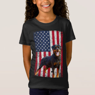 T-Shirt American Flag Rottweiler Dog Lover Funny 4th of Ju