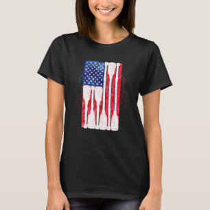 T-shirt American Flag Rowing Oar Cute US Row Crew 4th Of J